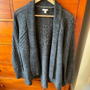 Sonoma Charcoal Open-Front Waterfall Cardigan 2X